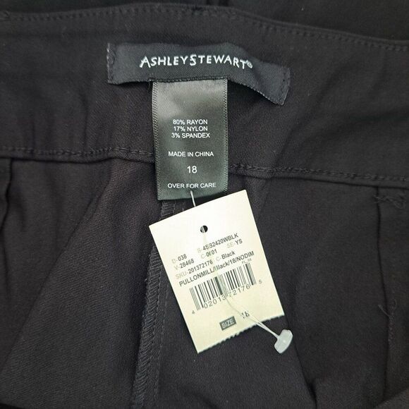 Ashley Stewart Women's Pull on Comfy Travel Casual Black Capri Pants Plus Sz 18 - Picture 4 of 7